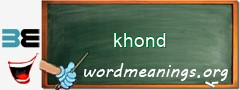 WordMeaning blackboard for khond